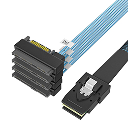 MINI SAS SFF-8087轉4SFF-8482一體式 服務器硬盤連接線