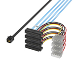 MiniSAS HD SFF-8643轉(zhuǎn)4SFF-8482帶大4P電源 服務(wù)器硬盤(pán)數(shù)據(jù)線