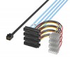 MiniSAS HD SFF-8643轉(zhuǎn)4SFF-8482帶大4P電源 服務(wù)器硬盤數(shù)據(jù)線