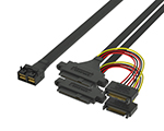 Mini SAS HD SFF8643 8i轉(zhuǎn)U.2 2SFF8639+15PIN 帶耳朵高速線