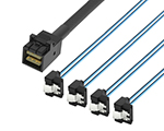 HD Mini SAS SFF-8643轉(zhuǎn)4SATA內(nèi)彎 服務(wù)器硬盤數(shù)據(jù)線