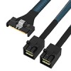 MCIO 8X 轉(zhuǎn) 2Mini SAS HD SFF-8643 服務(wù)器連接線