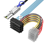 Mini SAS SFF-8088轉(zhuǎn)SAS 4SFF-8482帶大4P電源 硬盤(pán)數(shù)據(jù)線