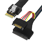 Slim SAS SFF-8654 4i轉(zhuǎn)U.2 SFF-8639+Power 15P SATA服務(wù)器硬盤(pán)數(shù)據(jù)傳輸線