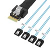 Slim SAS SFF-8654 4i to 4SATA  服務(wù)器硬盤(pán)數(shù)據(jù)線