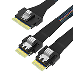 Slim SAS SFF-8654 8i to 2SFF-8654 4i 24Gbps服務(wù)器線