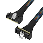 LP SlimSAS SFF-8654 8i轉(zhuǎn)LP SFF-8654 8i內(nèi)彎 服務(wù)器磁盤陣列數(shù)據(jù)線