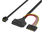 HD Mini SAS SFF-8643轉(zhuǎn)U.2U.3 SFF-8639+15P SATA硬盤數(shù)據(jù)線