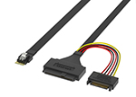 Slim SAS SFF-8654 4i轉(zhuǎn)U.2 SFF-8639+Power 15P SATA硬盤(pán)電源線