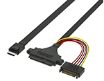Oculink SFF-8611 轉(zhuǎn)U.2 SFF-8639+15P SATA帶耳朵硬盤(pán)線纜
